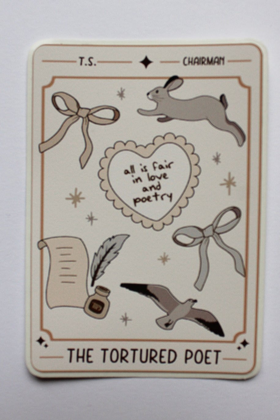 The Tortured Poet Card - Sticker