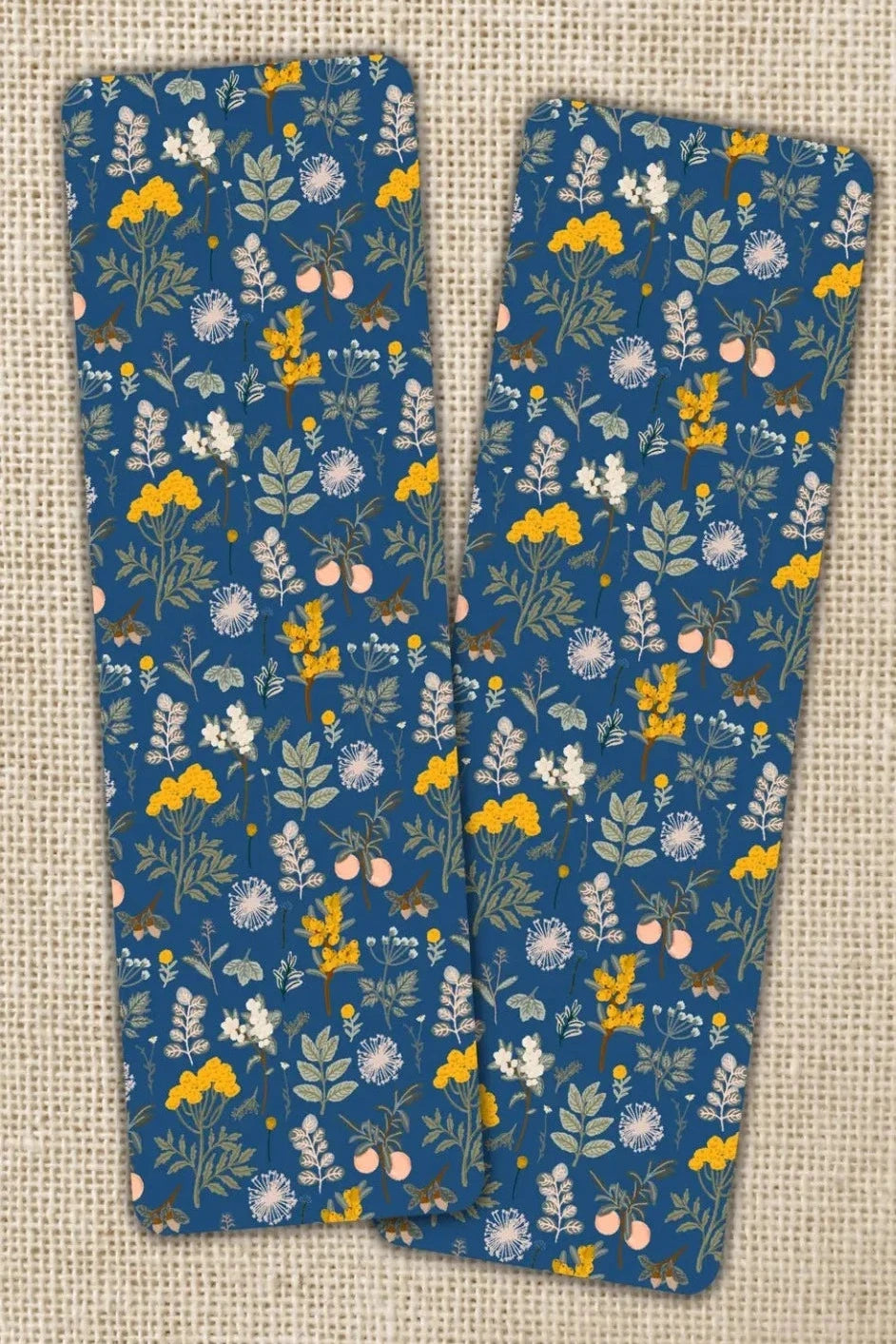 Fall Floral Blue Bookmark