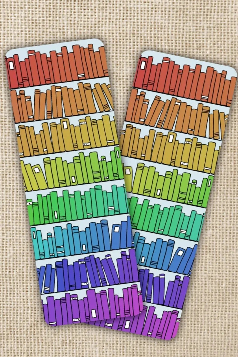 Rainbow Bookshelf Bookmark
