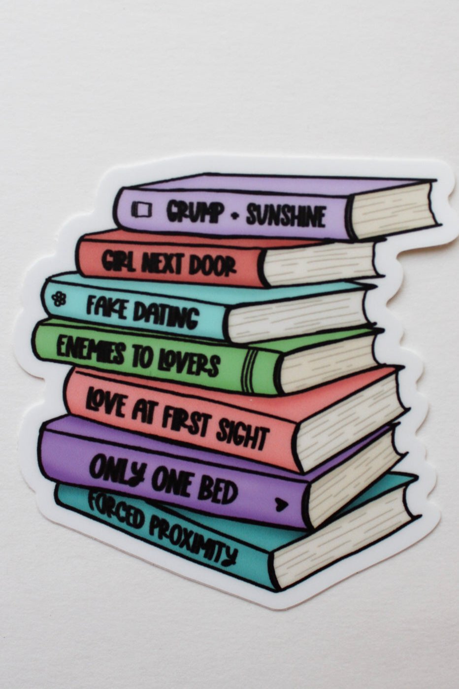 Romance Tropes Book Stack - Sticker